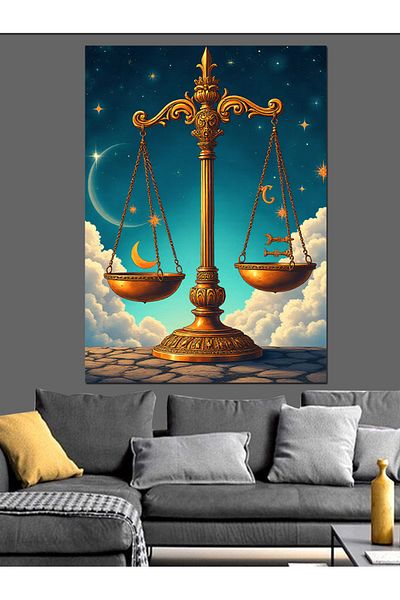 Tablomega Libra Decorative Canvas - Mdf Wood Table