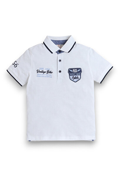 Victor and Jane Victor & Jane Junior Boys' Polo T-Shirt White colour with Emb...