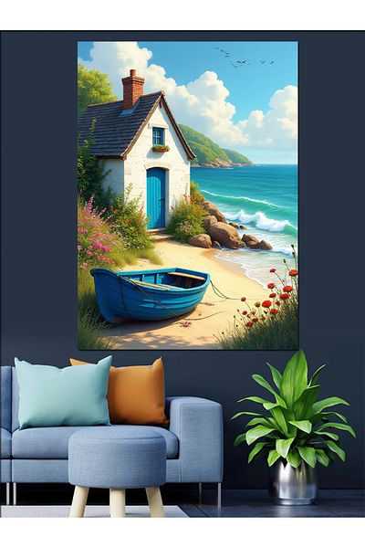 Tablomega House by the Sea Decorative Canvas - Mdf Wood Art Print