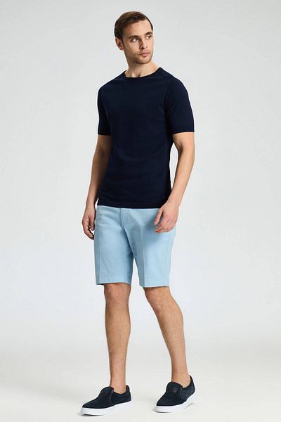 Hemington Cotton Blend Light Blue Chino Shorts