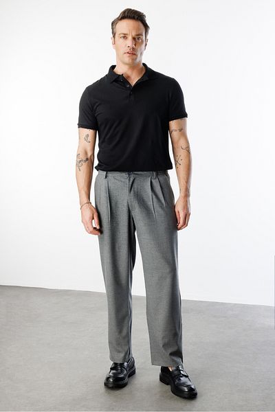 GENIUS STORE بنطال قماش فضفاض للرجال MEN'S-CLOTHES-PANTS