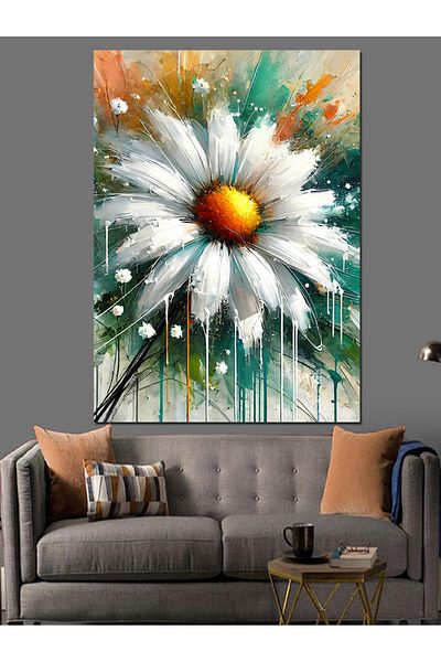 Tablomega Shining Daisy Art Decorative Canvas - Mdf Wooden Painting