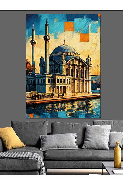 Tablomega Architecture and History Istanbul Decorative Canvas - Mdf Wooden Painting