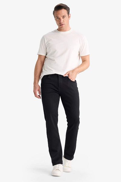 DeFacto Sergio Regular Fit Normal Fit Κανονική μέση με σωλήνα μαύρο τζιν παντελόνι F2370ax25sp