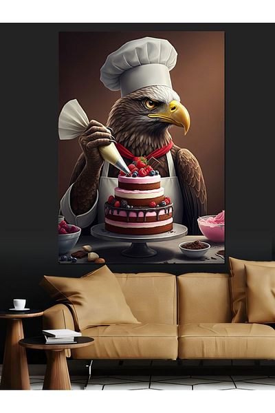 Tablomega Διακοσμητικός καμβάς Eagle Making Cake - Ξύλινος πίνακας MDF