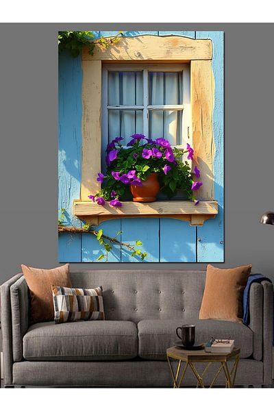 Tablomega Window Sill Beauty Decorative Canvas - Mdf Wooden Painting