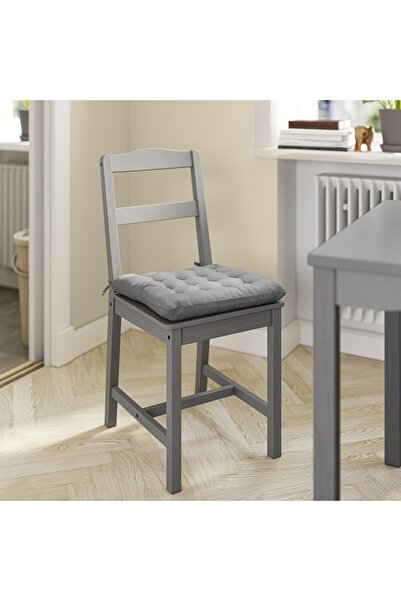 IKEA VIPPÄRT Chair pad, dark grey, 38 x 38 x 6 cm