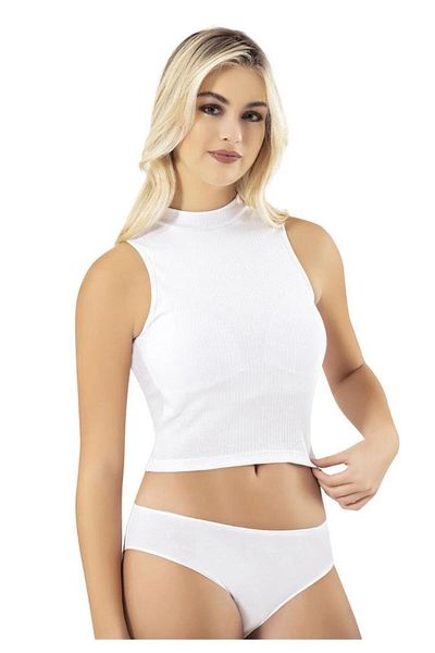 KOTA 6 Pieces Kota Turtleneck Ribbed Padded Crop Tank Top 6805