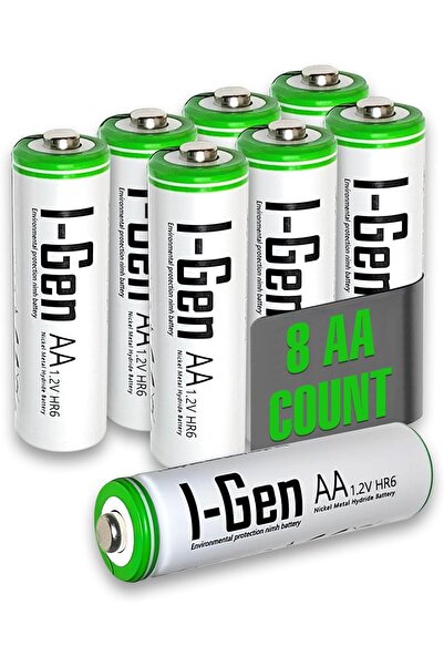 I Gen I-Gen B108 8 Adet AA 2700 mAh Şarj Edilebilir Kalem Pil 1.2V Ni-MH Şarj...