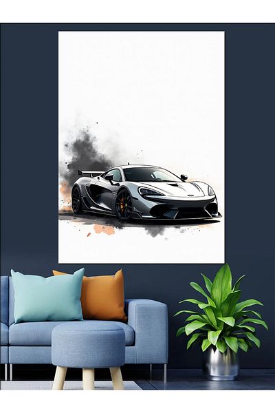 Tablomega White Paradise of Speed ​​Decorative Canvas - Mdf Wooden Painting
