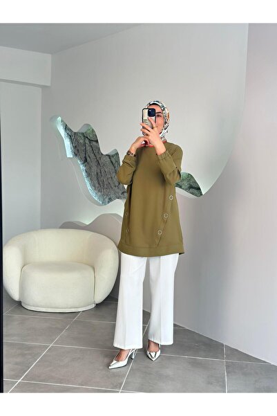Armine Trend Halkalı Tunik 25YT415 Yağ Yeşili