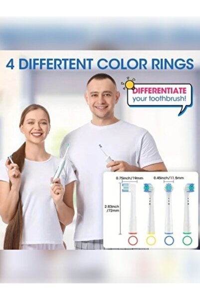DentiGo Soft Bristles Şarjlı Diş Fırçası Uyumlu Elektrikli Diş Fırçası 4 Adet...