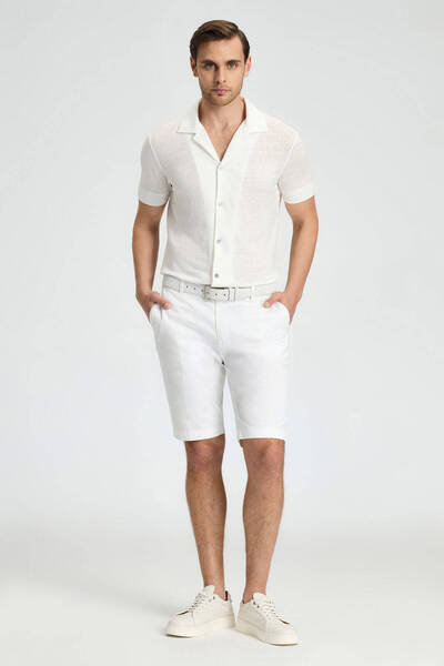 Hemington Cotton Blend White Chino Shorts