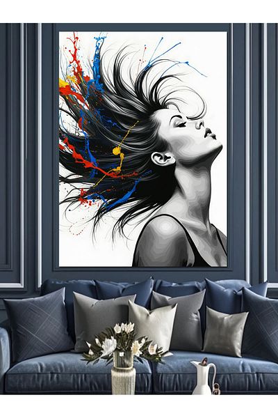 Tablomega Woman Dancing with the Wind Decorative Canvas - Mdf Wooden Painting