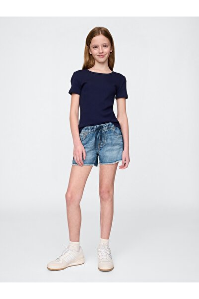 GAP Kız Çocuk Mavi Low Rise Easy Denim Şort
