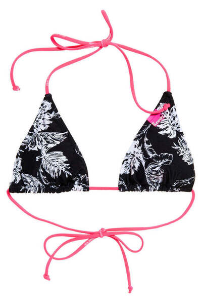 SUPERDRY Banana Leaf Tri Bikini Top Black-White