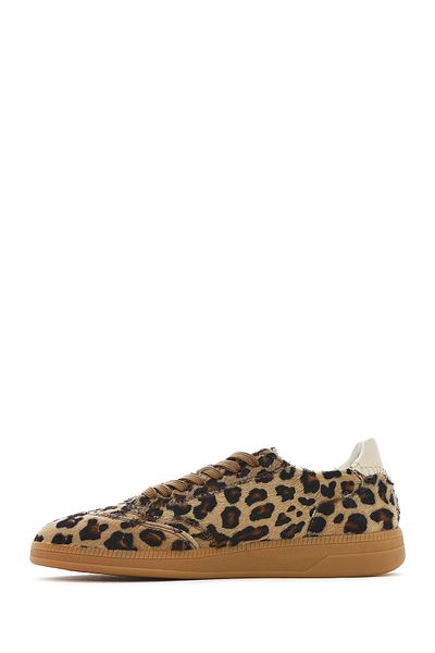 Derimod Women's Leopard Lace-Up Leather Sneaker 25Sfd4205W2