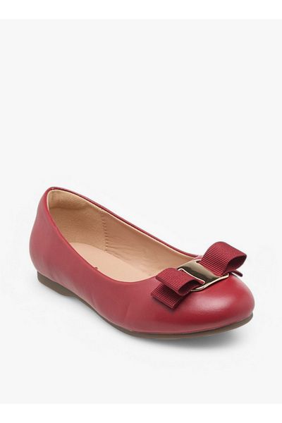 Little Missy Bow Accent Slip-On Ballerina Shoes