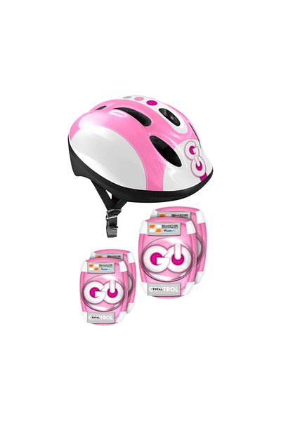 Homio Children's protective set, Homio, adjustable helmet, knee and elbow pads, pink, 3-6 years