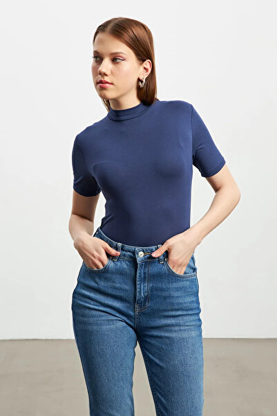 Bipantolon Women's Navy Blue Light Gray 2 Pack Short Sleeve Blouse