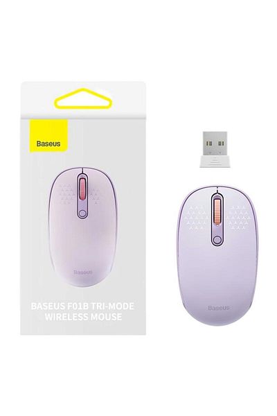 Baseus Mouse fără fir Baseus F01B Tri-Mode, 1600 DPI, Bluetooth / Wi-Fi (Mov)