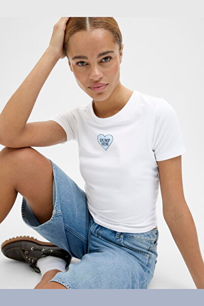 Jack & Jones Γυναικείο μπλουζάκι με στάμπα με λαιμόκοψη - Gigi