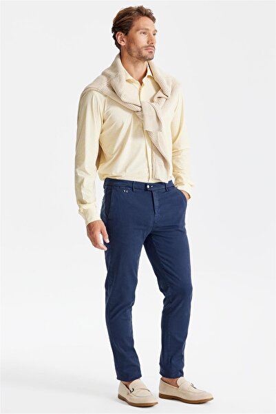 TRAMAROSSA Lacivert Pamuk Chino Pantolon