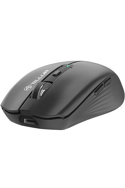 TELLUR Mouse wireless Tellur Silent Click, USB, iluminare RGB, 1600 DPI, Negru