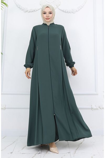 sefamerve Λεπτομέρεια με κουμπιά με φερμουάρ Ferace 6203-05 Water Green