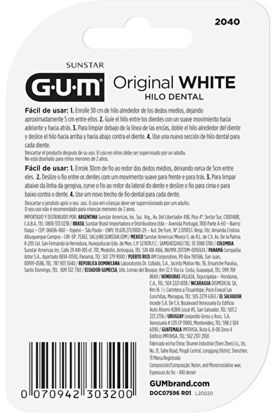 GUM Original White Dental Floss - Deep Dental Cleaning - 30M