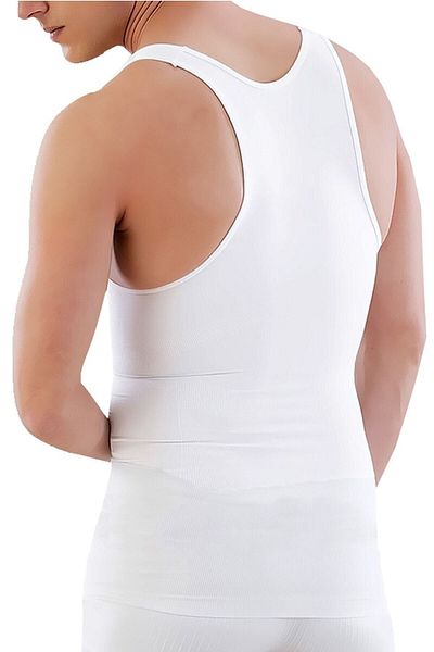 inkasole White Mi Emay E1002 U Neck Men's Corset Undershirt