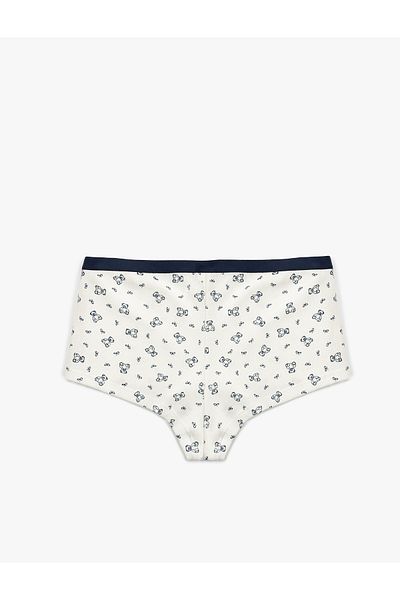Koton New Season Cotton High Waist Teddy Bear Patterned Hipster Panties