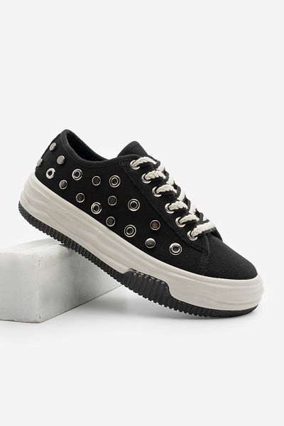Marjin Girls' Sneakers - Troy Hard Master, Linen Sports Shoes Black-Black