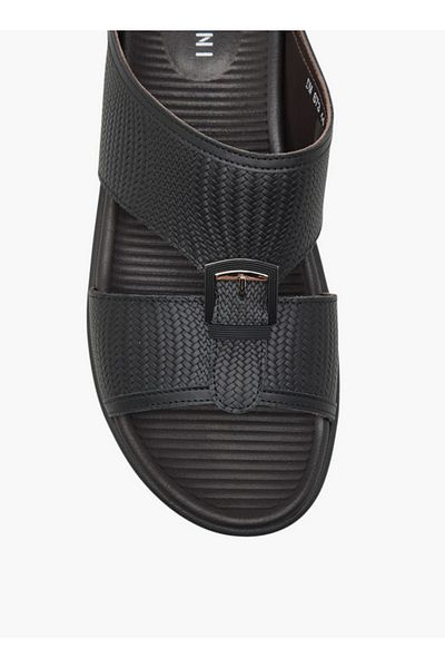 Duchini Men's Buckle Accent Slip-On Arabic Sandals