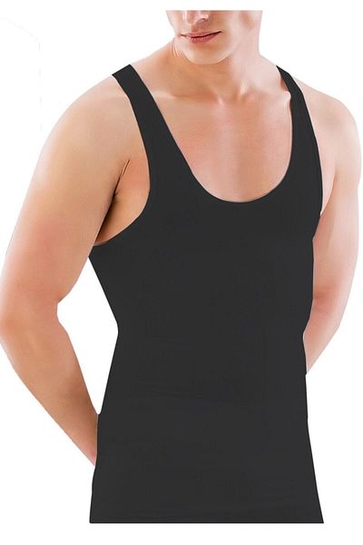 inkasole Black Emay E1002 U Neck Men's Corset Undershirt