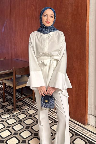 Ovn. Tie Waist Wide Sleeve Shirt - Ecru