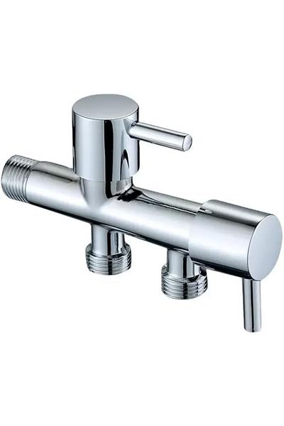 Generic 1/2" Italian Angle Valve 2 Way SS Lever Type, Durable Stainless Steel Body for Plumbing