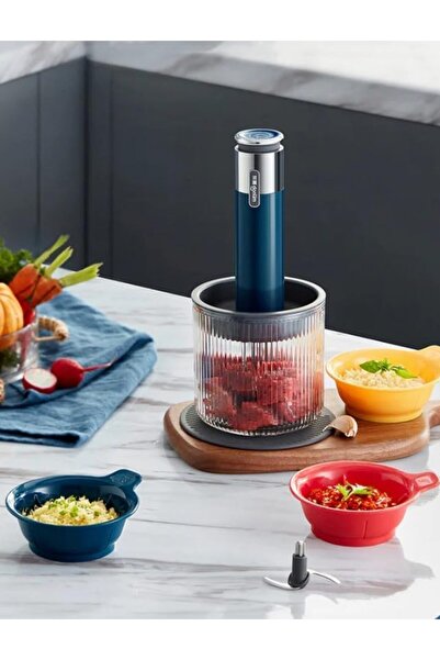 COOYA 4 in 1 Electric Food Grinder Chopper, With Stainless Steel Baldes, 2000mAh, 70W, for Kitchen