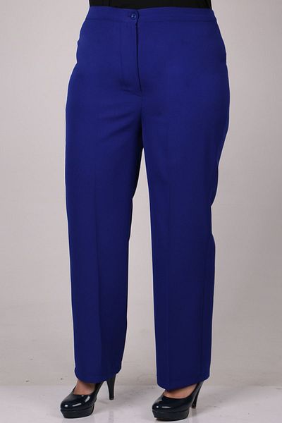 Eslina 29021 Large Size Buttoned Waist Length Lycra Trousers - Saks
