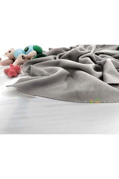 ecottonworks Gri İnce Bebek Battaniyesi Polar Batttaniye