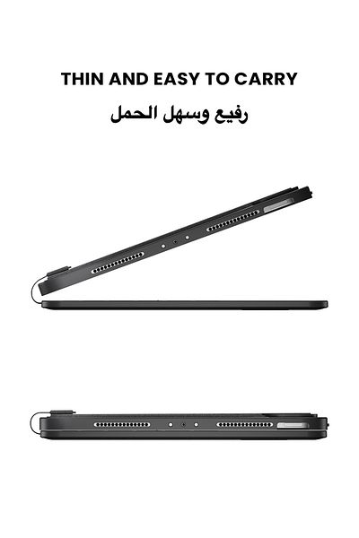 Tinymoose لوحة مفاتيح SpacePad iPad، لوحة لمس ثلاثية الاتجاهات، قابلة للفصل، بإضاءة خلفية، تدعم اللغة الإنجليزية/العربية، iPad 10 (2022)