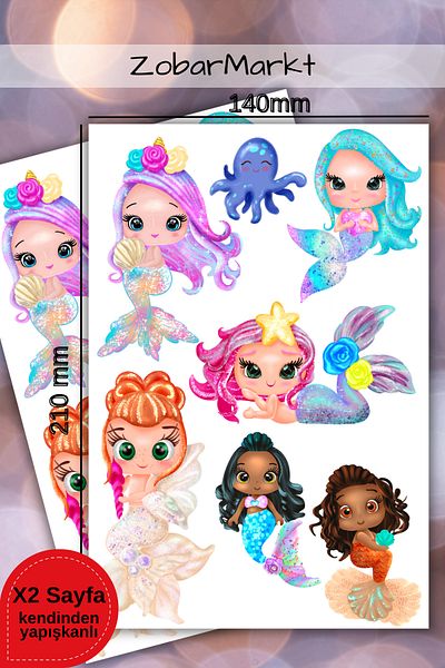 ZobarMarkt ONLINE MARKETING Mermaid Mermaid Sticker Set3