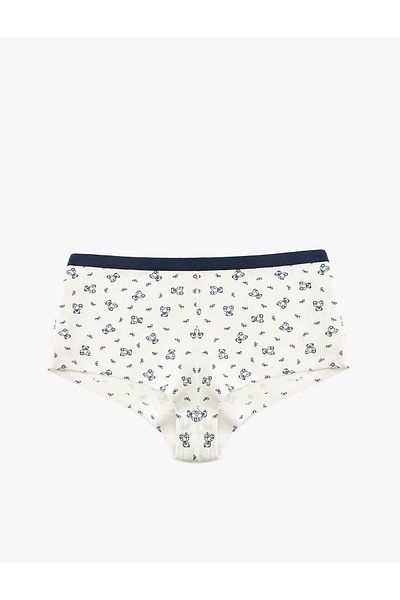 Koton New Season Cotton High Waist Teddy Bear Patterned Hipster Panties