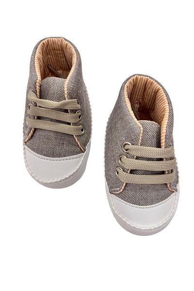 Esterella Striped Lined Baby Shoes / Lace-Up Soft Non-Slip Sole Moccasin / First Step Baby Shoes