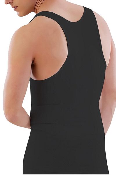 inkasole Black Emay E1002 U Neck Men's Corset Undershirt