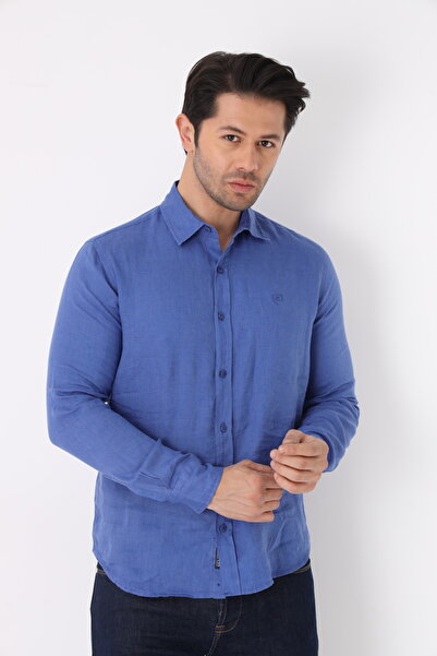 Cordial Чоловіча сорочка з 100% льону, прямий крій, довгі рукави