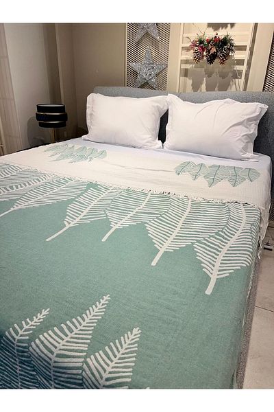 Explore Home Menthol Green Cotton Bed Bounty, Layana, Double, Member