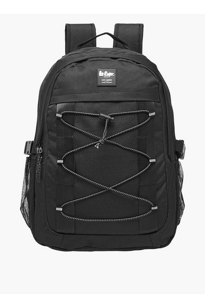 Lee Cooper Logo Applique Backpack with Adjustable Straps and Zip Closure - 14x31x46 cm