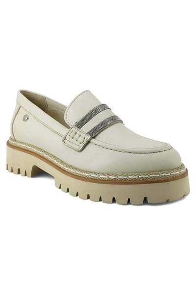 Mammamia 3705 Шкіряні жіночі туфлі на щодень - кремові