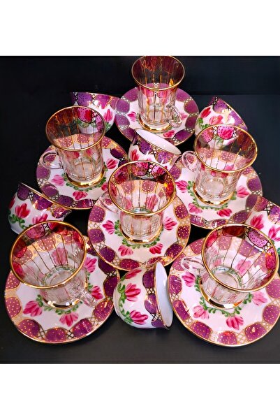 BY.RAYKA PORSELEN El Dekor Porselen El Boyama Alti Ki̇şi̇li̇k Çay Ve Kahve Fi...